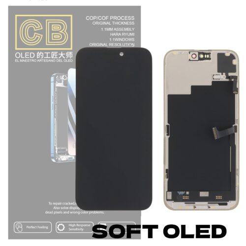 Screen Replacement for iPhone 15 Pro Max CB Diagnostic Soft OLED 120Hz FHD Black