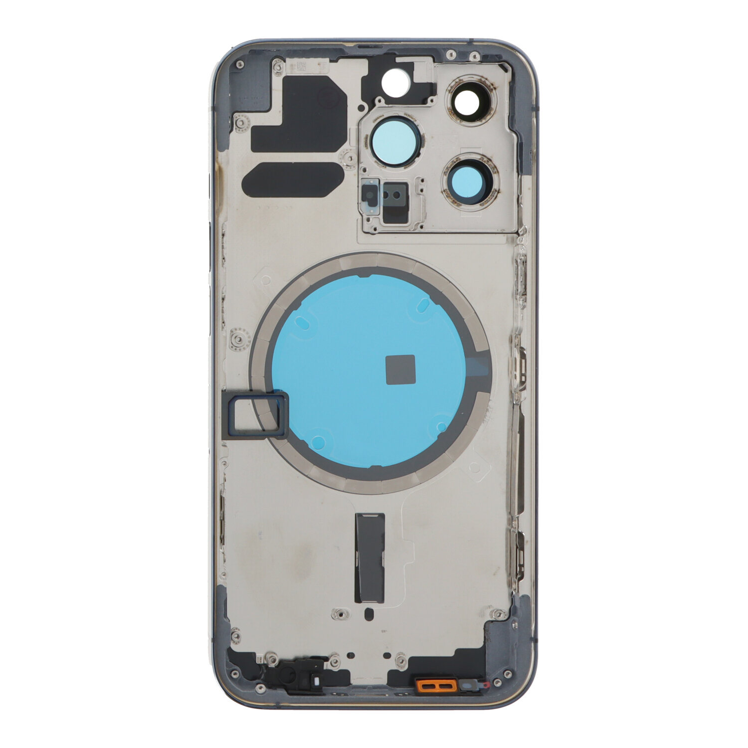 Middle Frame + Battery Door + Back Camera Lens and Bezel + Side Buttons + SIM Card Tray with Magnetism Ring+Speaker Anti-Dust Mesh+Mic Anti-Dust Mesh+Side Rails+Eject Pin for iPhone 13 Pro 6.1" A2638 European Version Blue without Logo OEM