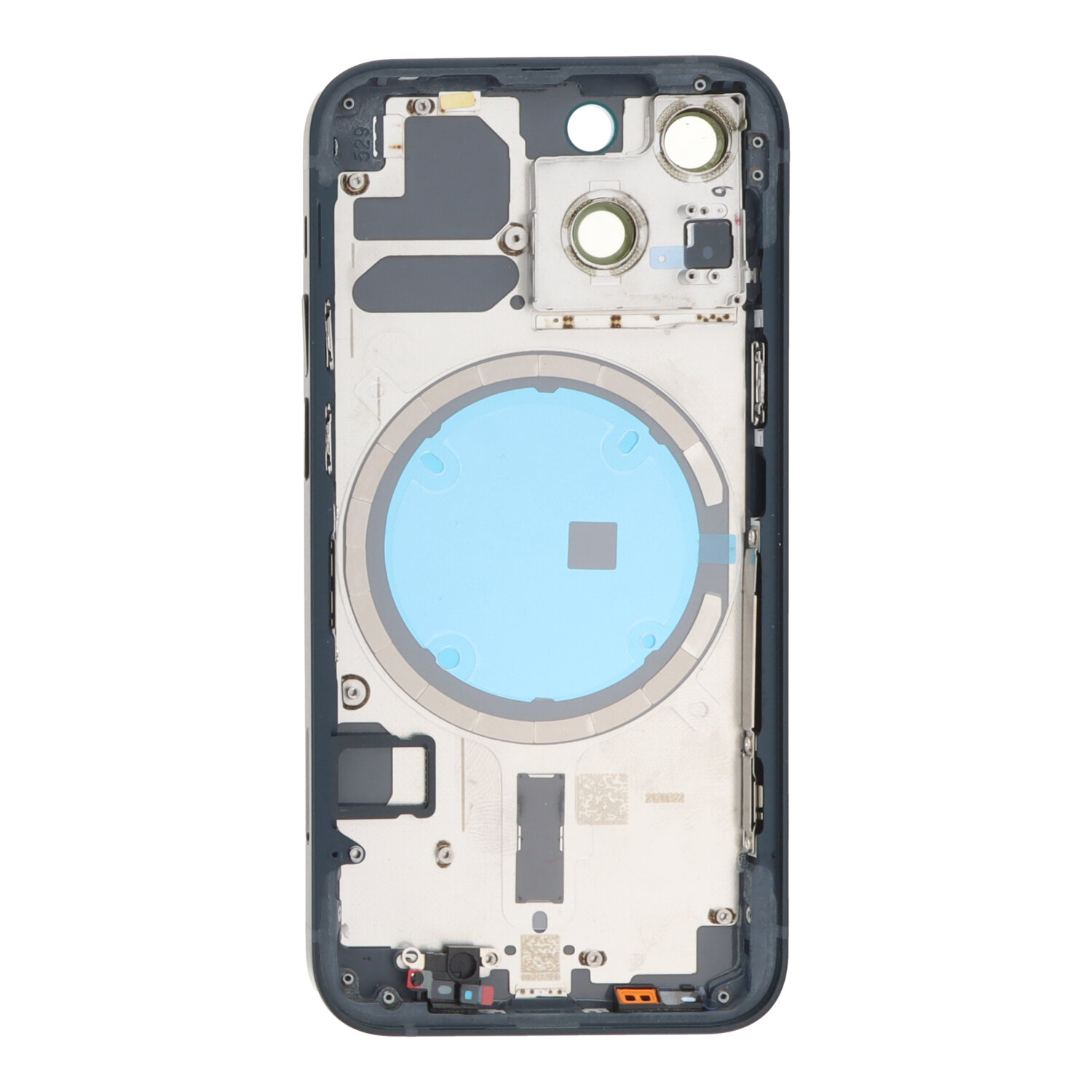 Middle Frame + Battery Door + Back Camera Lens and Bezel + Side Buttons + SIM Card Tray with Magnetism Ring+Speaker Anti-Dust Mesh+Mic Anti-Dust Mesh+Side Rails+Eject Pin for iPhone 13 Mini 5.4" A2628 European Version Black OEM