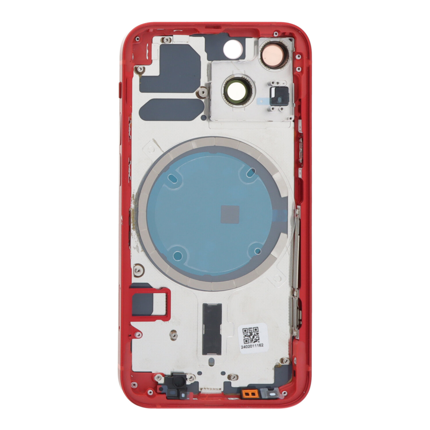 Middle Frame + Battery Door + Back Camera Lens and Bezel + Side Buttons + SIM Card Tray with Magnetism Ring+Speaker Anti-Dust Mesh+Mic Anti-Dust Mesh+Side Rails+Eject Pin for iPhone 13 Mini 5.4" A2628 European Version Red OEM