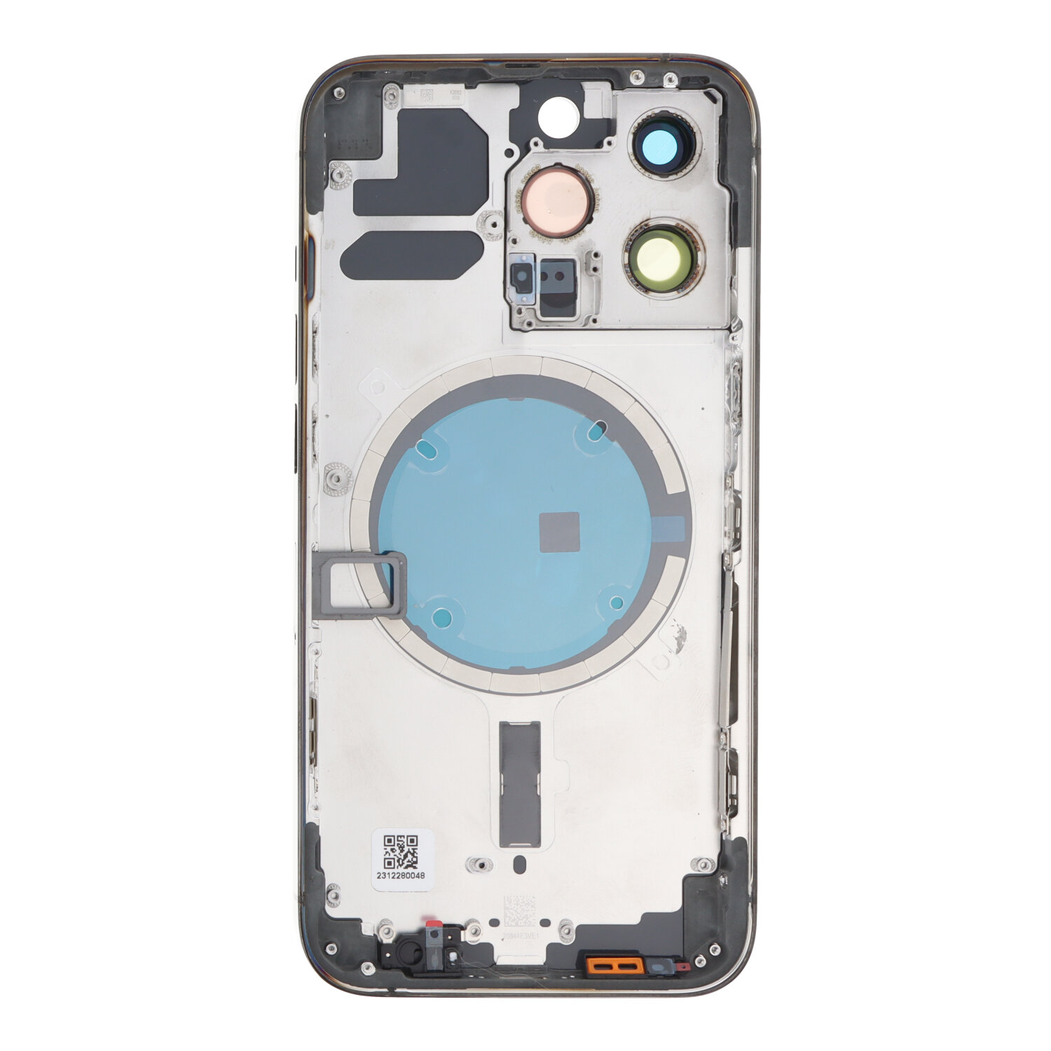 Middle Frame + Battery Door + Back Camera Lens and Bezel + Side Buttons + SIM Card Tray with Magnetism Ring+Speaker Anti-Dust Mesh+Mic Anti-Dust Mesh+Side Rails+Eject Pin for iPhone 13 Pro 6.1" A2638 European Version Black HQ