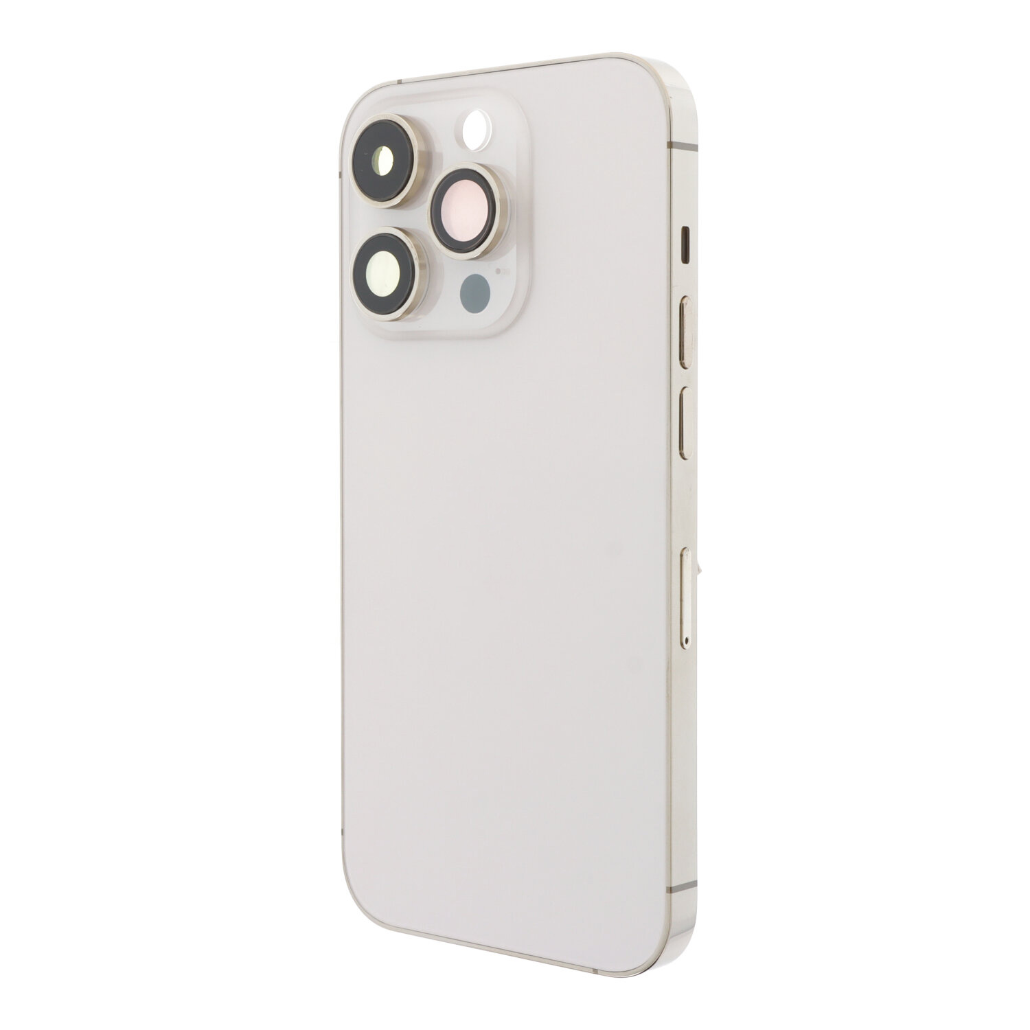 Middle Frame + Battery Door + Back Camera Lens and Bezel + Side Buttons + SIM Card Tray with Magnetism Ring+Speaker Anti-Dust Mesh+Mic Anti-Dust Mesh+Side Rails+Eject Pin for iPhone 14 Pro A2890 European Version Gold HQ