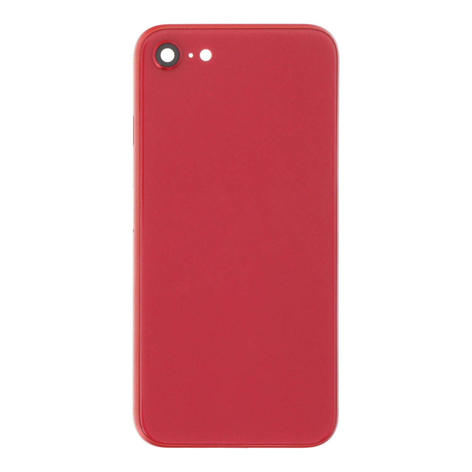 Middle Frame + Battery Door + Back Camera Lens and Bezel + Side Buttons + SIM Card Tray with Speaker Anti-Dust Mesh+Mic Anti-Dust Mesh+Side Rails+Eject Pin for iPhone SE 2022 USA Version Red HQ